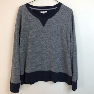 Madewell Gray with Navy Trim Sweatshirt Size L